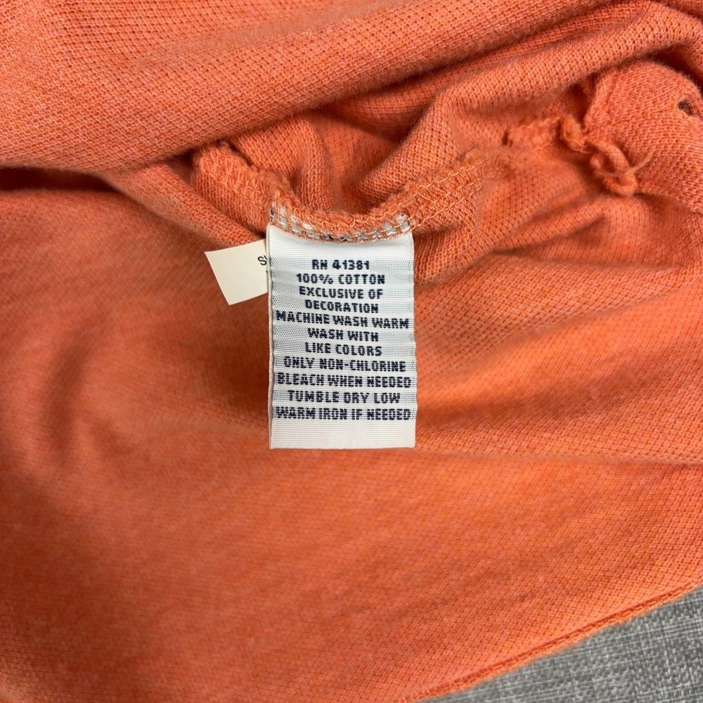 Vintage Ralph Lauren Polo Shirt Mens Large Orange Cotton Short Sleeve - Picture 11 of 16